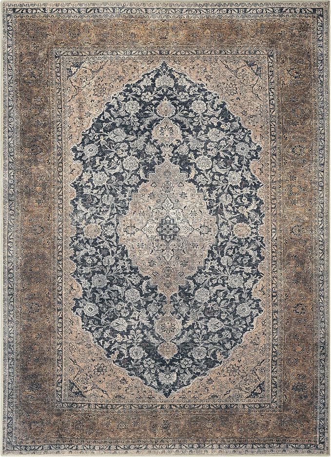 Keen Home Design 3x5 Rug - Machine Washable Entry Rug with Non-Slip Backing, Ideal for Enteryway, Kitchen, Bathroom, Laundry Room - Vintage, Easy Clean, Durable, Low Pile Rug - (3' x 5')