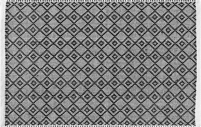 Cotton Diamond Woven Area Rug 2x3 Feet - Black, Non Slip Farmhouse Accent Indoor Outdoor Area Floor Mat Ideal for Entryway, Nursery, Kitchen | Boho Soft Decorative Dark Bedroom Patio Throw Carpet