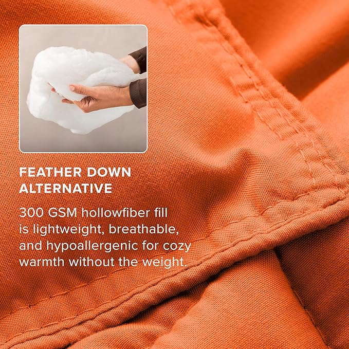 Bare Home Comforter Set - Full Size - Ultra-Soft - Goose Down Alternative - Premium 1800 Series - All Season Warmth (Full, Orange)