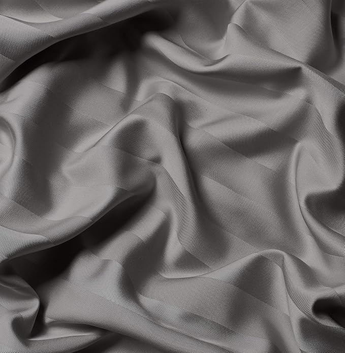 Pure Bamboo Queen Sheets, Genuine 100% Organic Viscose Derived from Bamboo Bed Sheet Set, Luxuriously Soft & Cooling, Double Stitching, 2 Year Quality Promise (Queen, Jacquard Stone)