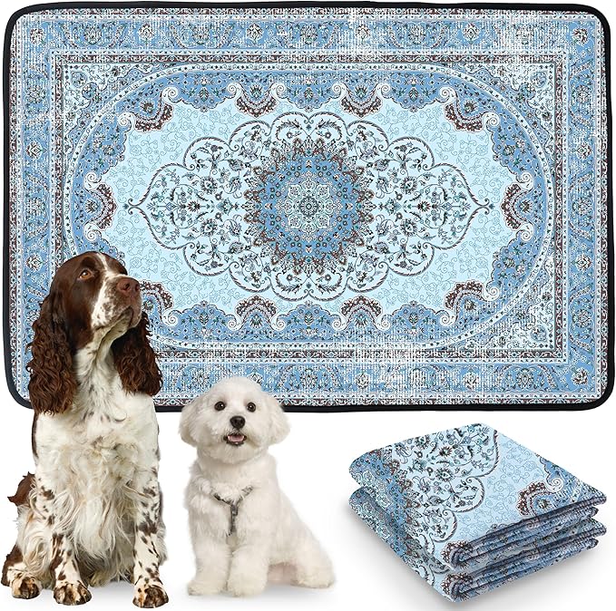 PatiencET Washable Pee Pads for Dogs Cat Litter Mat 72'' x 72" Super Absorbent Leakproof Reusable Puppy Pads 1 Pcs Puppy Training Pad with Non-Slip Bottom for Potty Whelping Playpen Crate Green