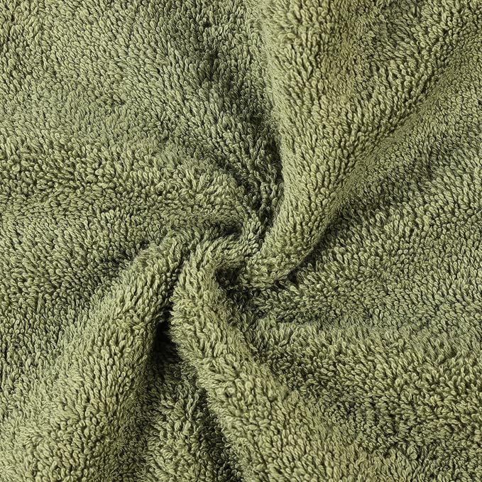 Superior 100% Organic Cotton 9-Piece Towel Set, 3 Bath Towels, 3 Hand Towels, 3 Face Towels/Washcloth, Daily Use, Bathroom, Guest Bath, Absorbent, Home Essentials, Oregon Collection, Forest Green