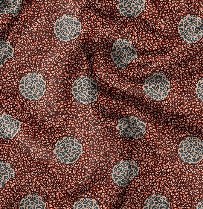 Soimoi Heavyweight Cotton Canvas Fabric Material - 56 Inch Wide, Red - Tribal Print, Ideal for Making Durable Tote Bags, Backpacks, Jackets, Upholstery, Cushions, Outdoor Furniture Covers, 1 Yard