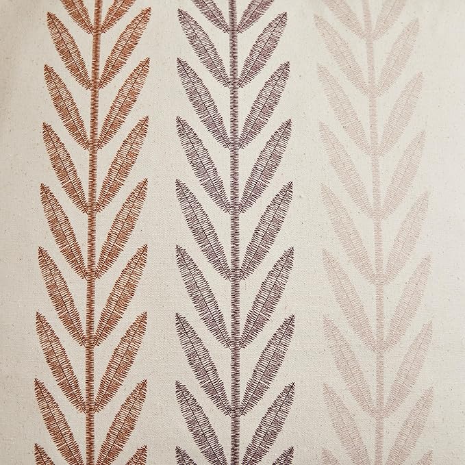 100% Cotton Farmhouse Leaves Throw Pillow Covers Set of 2, 16x16 Inch Mixed Brown Pastoral Decorative Print Cushion Covers for Sofa Bed Living Room Home Decor