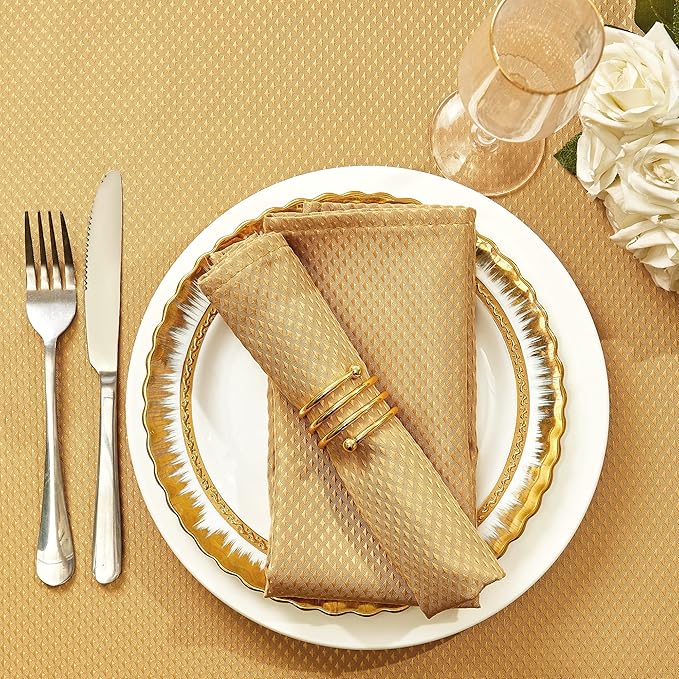 Mebakuk Cloth Napkins Set of 12, Premium 17 x 17 Inch Solid Washable Small Triangle Weave Napkins, Soft Table Napkin for Wedding Party Restaurant Dinner Parties