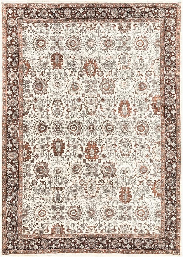 Keen Home Design 8x10 Rug - Machine Washable Area Rug with Non-Slip Backing, Ideal for Living Room, Dining Room, Bedroom - Vintage, Easy Clean, Durable, Low Pile - (8' x 10')