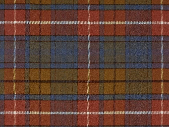 Moon Wool Plaid Throw Blanket, Merino Labmswool, Tartan Antique Buchanan, Made in UK