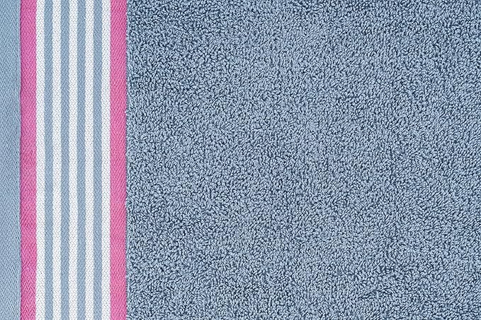 CASA COPENHAGEN He & She 6Pcs 100% Egyptian Cotton Large Designer Towels Gift Set- Dusty Pink - Dusty Blue, 550GSM, 2Bath 2Hand 2Washcloths, Bath Towels for Bathroom (Gift Set for Women & Men)