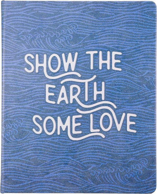 Eccolo Large Recycled Lined Journal Notebook with “Show The Earth Some Love” Embossed Hardcover, 256 Ruled Pages, Eco Friendly with Premium Recycled Paper, (8 x 10 inches)