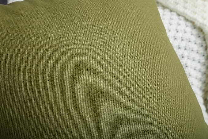 TangDepot 100% Cotton Solid Throw Pillow Cover 20x20 Olive Green | 100% cotton, same-color zip, machine wash & air dry. For living room, bedroom, office, car. 42 colors, 287 sizes. Cover only.