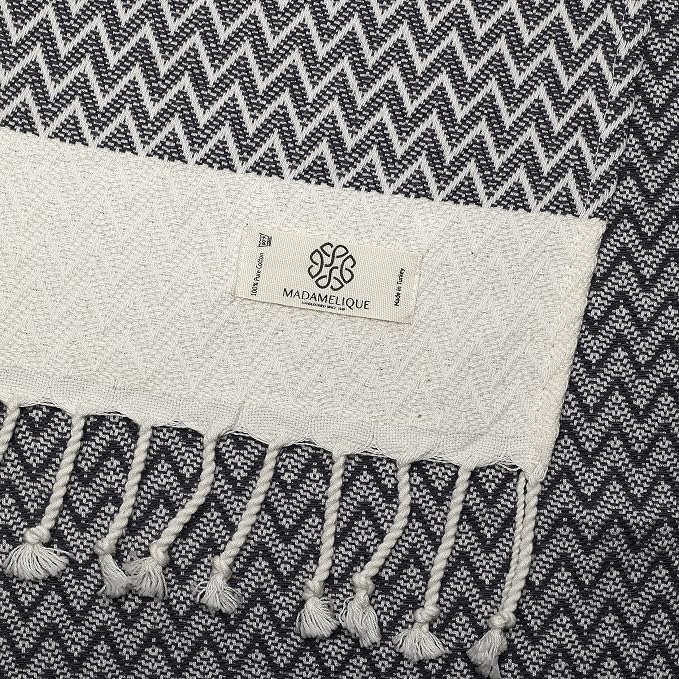 Madamelique Exclusive Hand Towels Set of 2-18 x 40 Inches - Decorative Bathroom Peshtemal Towel for Hand, Face, Hair, Yoga, Tea, Dishcloth, Kitchen and Bath - 100% Pure Cotton (Gray)