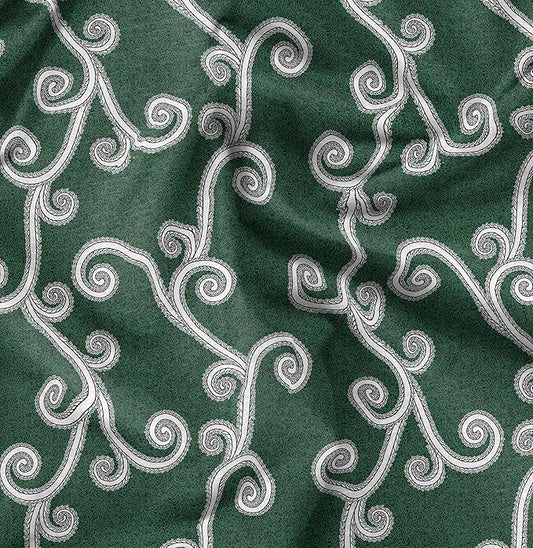 Soimoi Heavyweight Cotton Poplin Fabric Material, Green - African Printed-42 Inch Width, Natural Cotton Material for Quilt Making, Dresses, Skirts, Pajamas, Pillowcases, Tablecloths, Kurtis, 1 Yard