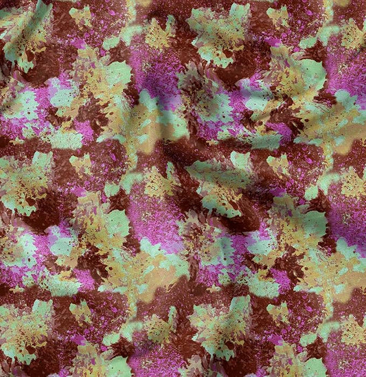 Soimoi Heavyweight Cotton Poplin Fabric Material, Brown - Floral Printed - 42" Inch Width, Natural Cotton Material for Quilt Making, Dresses, Skirts, Pajamas, Pillowcases, Tablecloths, Kurtis, 1 Yard