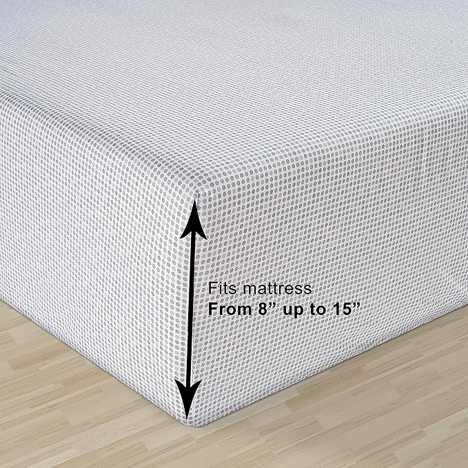 LANE LINEN 100% Organic Cotton Pre Washed Extra Long Twin Sheets Low Pill Fade Resistant Macine Wash Naturally Temperature Regulating Printed Cotton Sheets Twin XL Bed Sheets- Polka Dot Blue