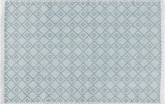 Cotton Diamond Woven Area Rug 2x3 Feet - Spa Grey, Anti Slip Decorative Durable Boho Front Door Throw Mats Ideal for Entryway, Kitchen, Office | Teal Farmhouse Indoor Daily Use Patio Rugs for Bedroom