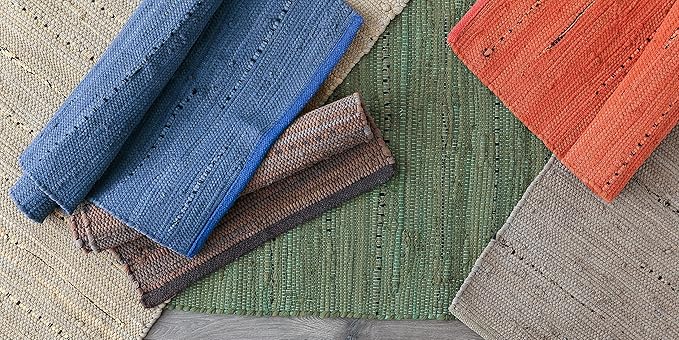 DII Chindi Home Collection Handwoven Multicolor Area Rag Rug, Runner, 2' 3" x6', French Blue