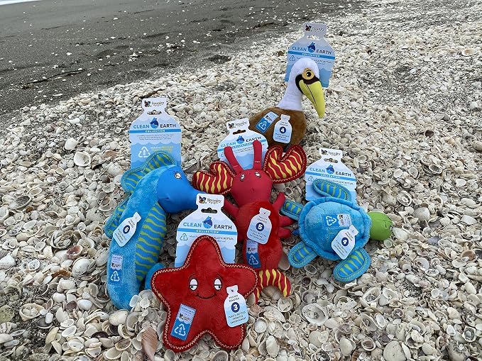 Spunky Pup Clean Earth Plush Seahorse | Made from 100% Recycled Water Bottles | Large