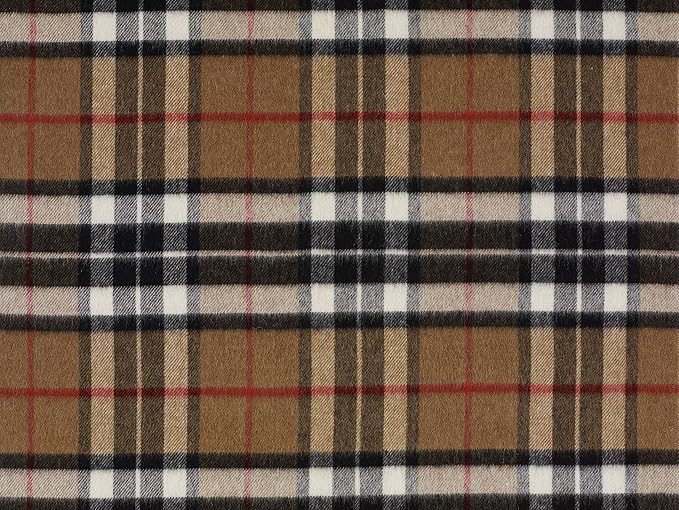 Moon Wool Plaid Throw Blanket, Merino Labmswool, Camel Thompson Tartan, Made in UK
