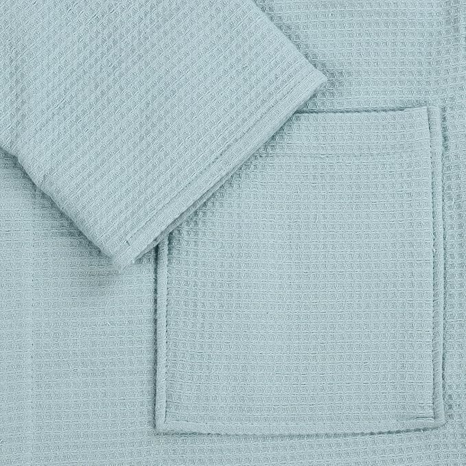Superior Waffle Weave Cotton Unisex Bathrobe with Belt, Soft and Absorbent Robe for Men and Women Bath Essentials Robes