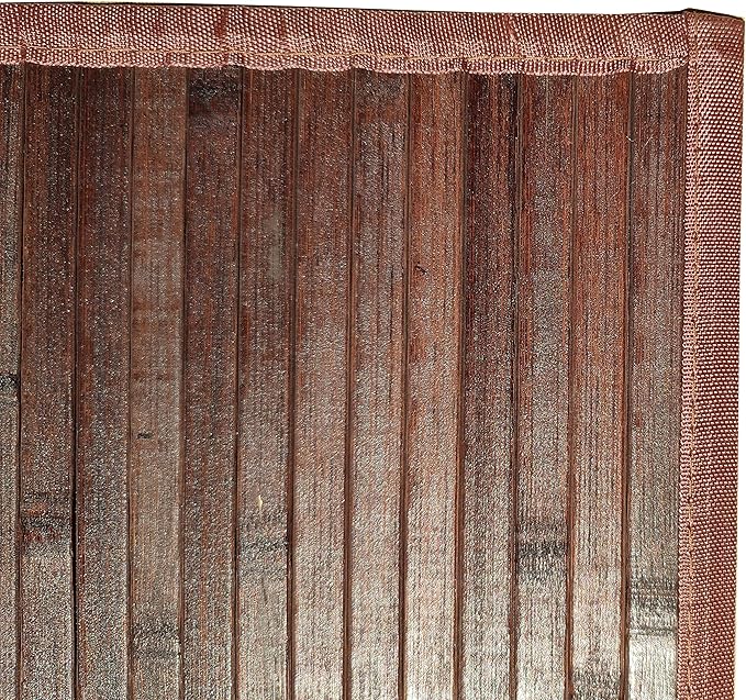 Queensell Bamboo Rug – Bamboo Bathroom Accessories Area Rug – Bath Mat – Bathroom Rugs – Runner Small Rug 17" x 24" Dark Brown