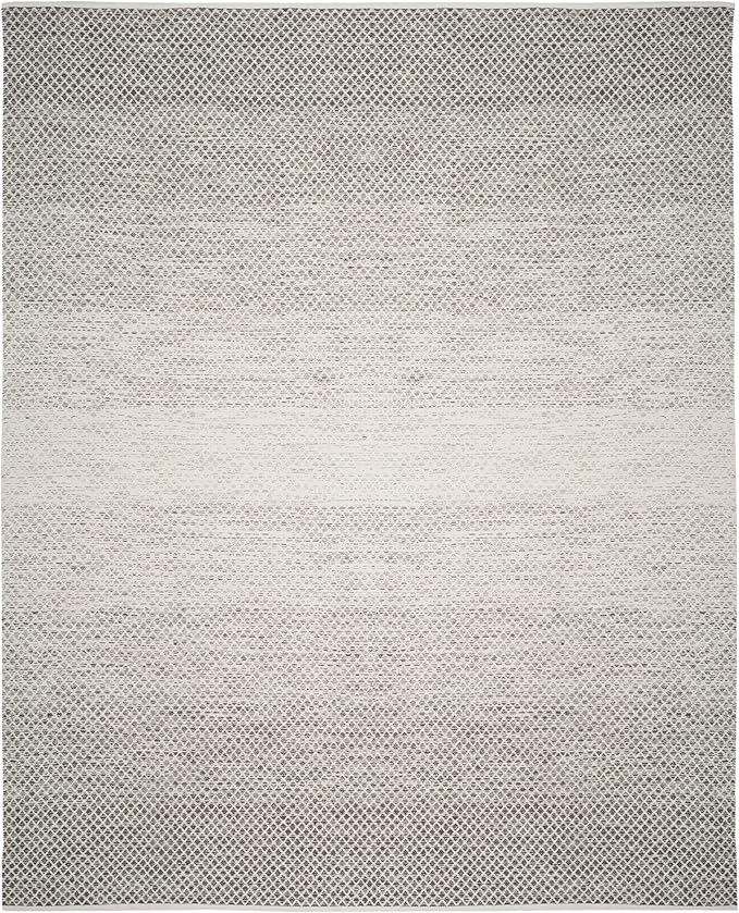 SAFAVIEH Montauk Collection X-Large Area Rug - 11' x 15', Light Grey & Ivory, Handmade Cotton, Ideal for High Traffic Areas in Living Room, Bedroom (MTK601K)