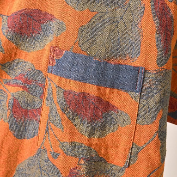 100% Cotton Gauze Ginkgo Leaf Kimono Robe, Long Knit Loose Bathrobe Nightgown Ladies Loungewear Sleepwear for Women