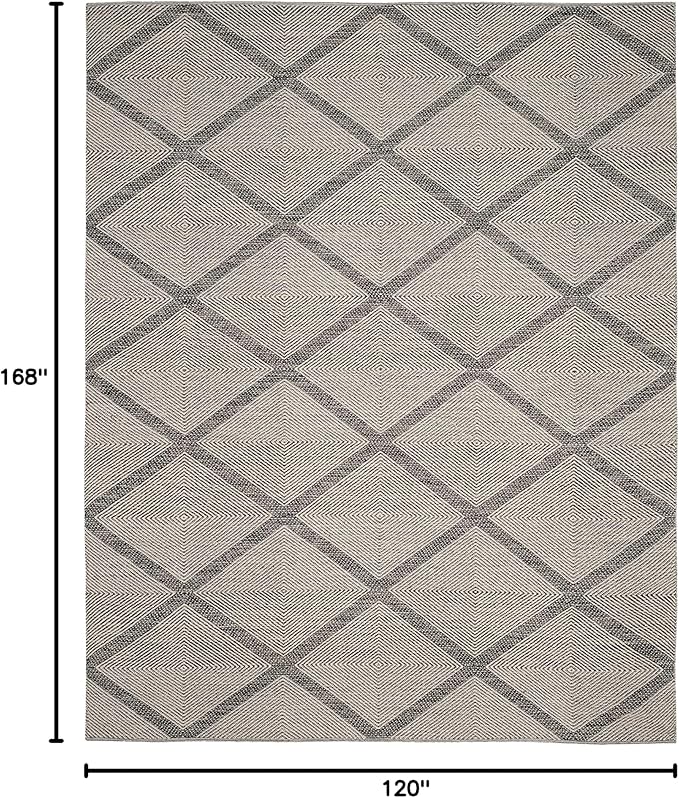 SAFAVIEH Montauk Collection Area Rug - 10' x 14', Black, Handmade Cotton, Ideal for High Traffic Areas in Living Room, Bedroom (MTK821D)