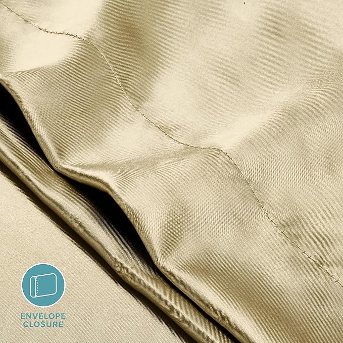 Bare Home 100% Mulberry Silk Pillowcase for Hair and Skin - Ultra Premium 6A Grade 19 Momme Silk Pillow Case - Envelope Enclosure - Breathable Cooling Pillow Cover (Queen, Champagne)