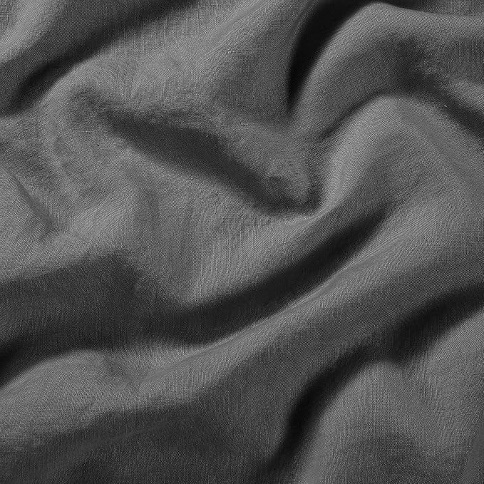 Sijo Stone Washed Organic French Linen Bed Sheet Set, GOTS Certified Organic, Best Cooling Linen Sheet Award by Sleep Foundation, 1 Flat Only (Storm, Full/Queen)