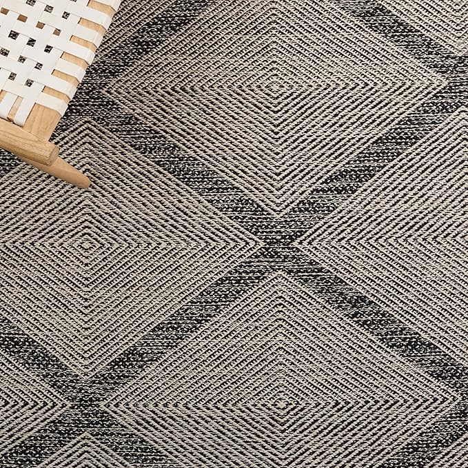 SAFAVIEH Montauk Collection Runner Rug - 2'3" x 17' Runner, Black, Handmade Cotton, Trellis Design, Ideal for The Living Room, Bedroom, Dining Room (MTK821D-217)