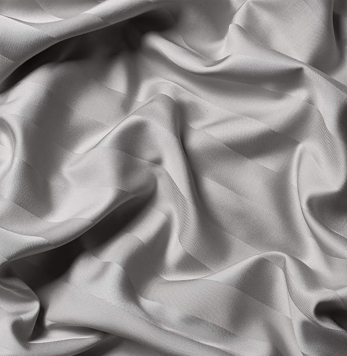 Pure Bamboo Twin Sheets, Genuine 100% Organic Viscose Derived from Bamboo Bed Sheet Set, Luxuriously Soft & Cooling, Double Stitching, 2 Year Quality Promise (Twin, Jacquard Silver)
