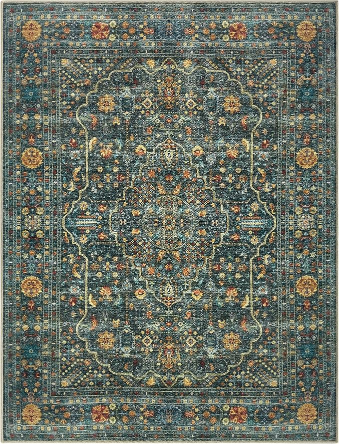 Keen Home Design 3x5 Rug - Machine Washable Entry Rug with Non-Slip Backing, Ideal for Enteryway, Kitchen, Bathroom, Laundry Room - Vintage, Easy Clean, Durable, Low Pile Rug - (3' x 5')