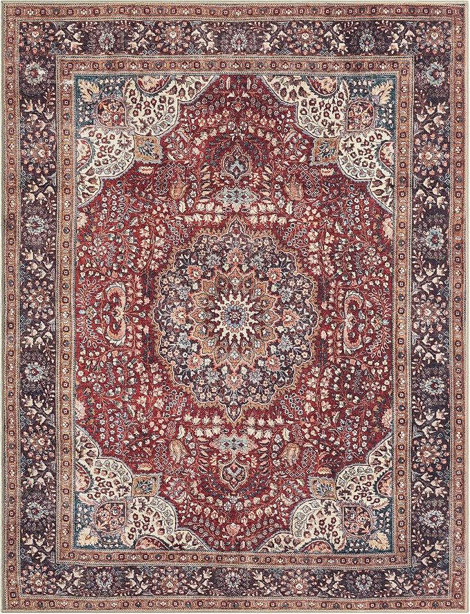 Keen Home Design 3x5 Rug - Machine Washable Entry Rug with Non-Slip Backing, Ideal for Enteryway, Kitchen, Bathroom, Laundry Room - Vintage, Easy Clean, Durable, Low Pile Rug - (3' x 5')