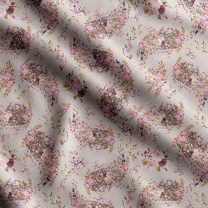 Soimoi Asian Paisley Print - Pink, Premium Cotton Cambric Fabric - Medium Weight Material for Quilting, Kurtis, Blouse, Kids Clothing, Tunic, Curtains - 42" Inch Wide, 1 Yard