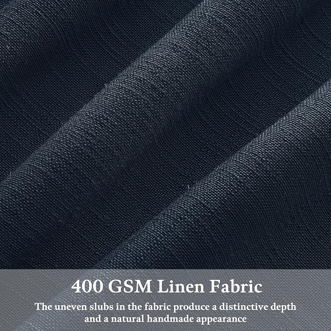 Navy Linen Curtains 72 Inches Long 2 Panels Set for Living Room Bedroom Pinch Pleated Back Tab Drapes Neutral Modern Farmhouse Semi Sheer 72 Inch Curtains for Dining Room Window Cabin Dark Blue