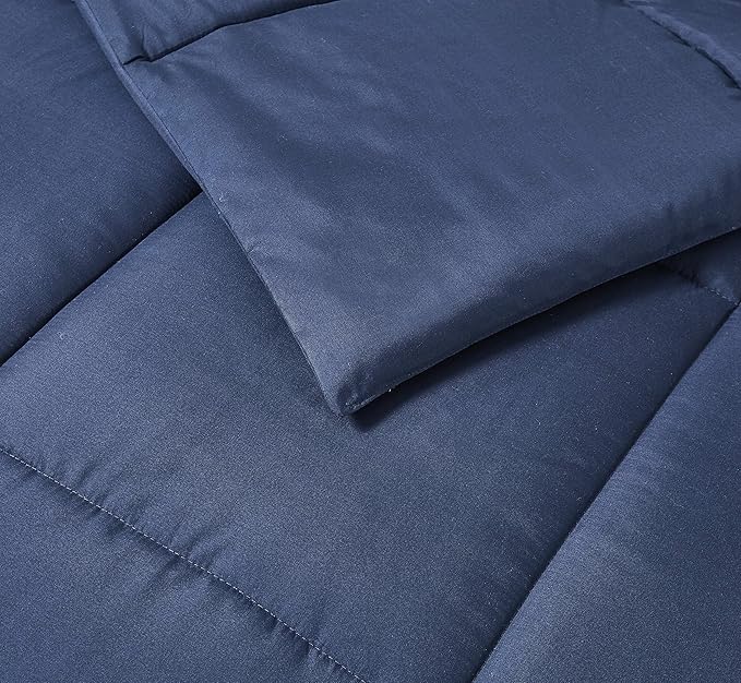Blue Ridge Home Fashions Microfiber Color Down Down Alternative Comforter, Full-Queen, Navy