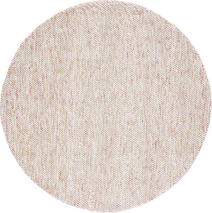 SAFAVIEH Natura Collection 6' Round Red/Ivory NAT182Q Handmade Wool Entryway Foyer Living Room Bedroom Area Rug