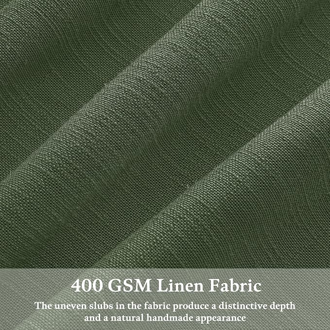 Olive Green Linen Curtains 102 Inches Long for Living Room Pinch Pleated Drape with Hooks Rings for Track System Light Filtering Green 102 Inch Curtain for Bedroom Sliding Patio Door 2 Panels 50x102