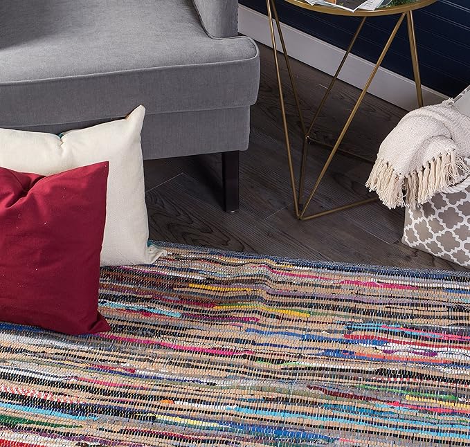DII Chindi Home Collection Handwoven Multicolor Area Rag Rug, 2' 3" x 6', Multi Colors